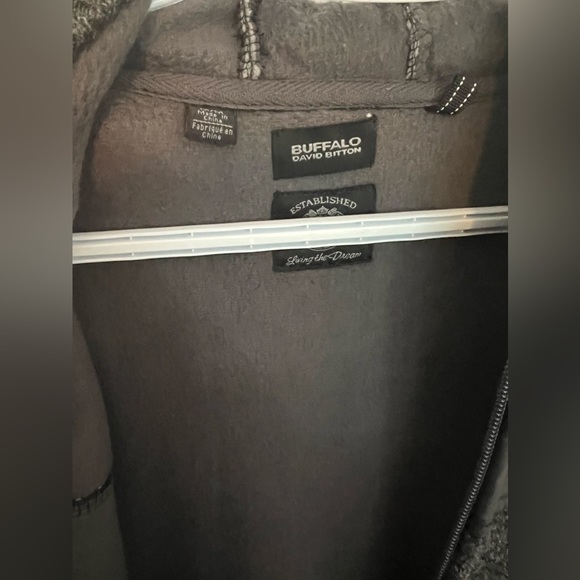 Buffalo David Bitton Men’s Fleece Hooded Zip Up | Size: M | Colour: Grey - Picture 3 of 4